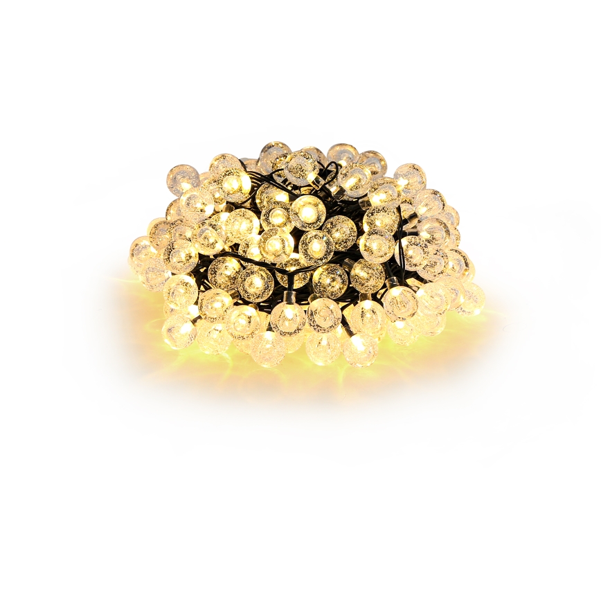 Brilagi - LED-Solar-Dekorations-Lichterkette BUBBLE 200 LEDs / 8 Funktionen, 20 m, IP65, warmweiß, 800 mAh