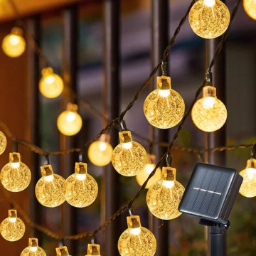 Brilagi - LED Solar-Dekorationskette BUBBLE 200xLED/8 Funktionen 20m IP65 warmweiß 800 mAh