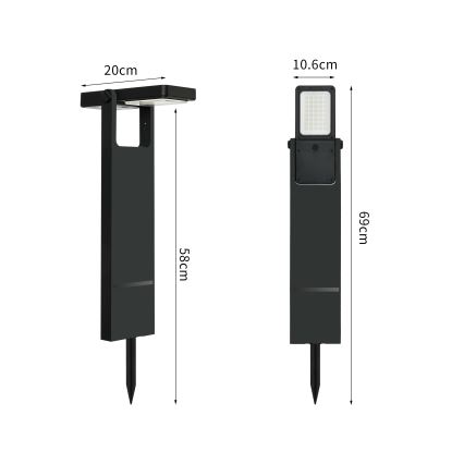 Brilagi - LED-Solarleuchte SONNE SPIKE LED/4W/3,7V 2200 mAh IP44