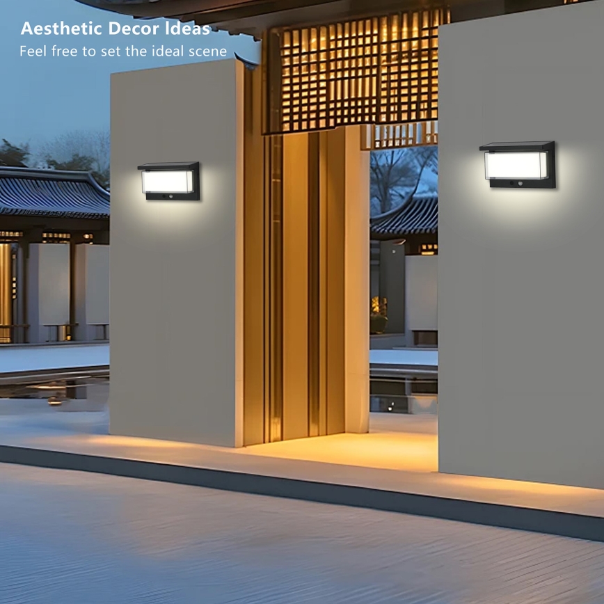 Brilagi - LED-Solarwandleuchte mit Sensor SONNE LUME LED/10W/3,7V 4000 mAh IP44