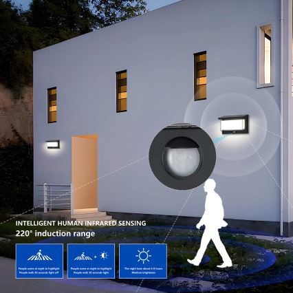 Brilagi - LED-Solarwandleuchte mit Sensor SONNE LUME LED/10W/3,7V 4000 mAh IP44