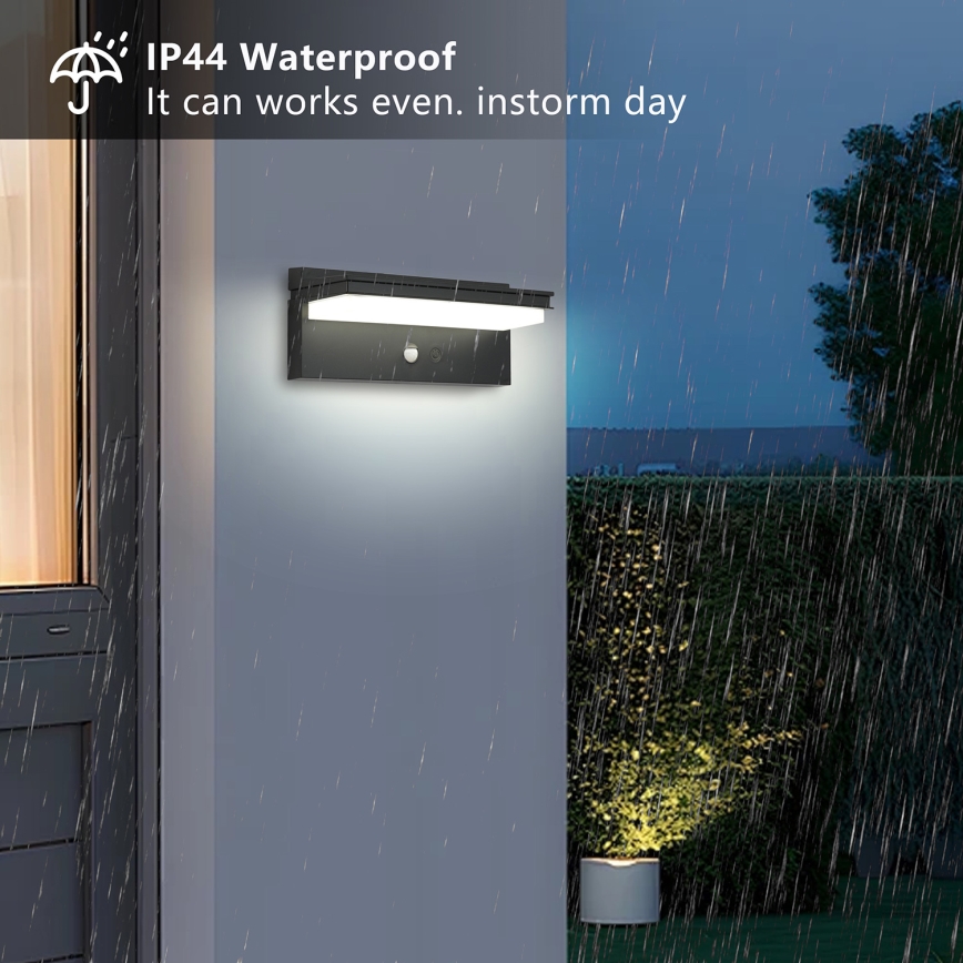 Brilagi - LED-Solarwandleuchte mit Sensor SONNE SENSE LED/10W/3,7V 4000 mAh IP44