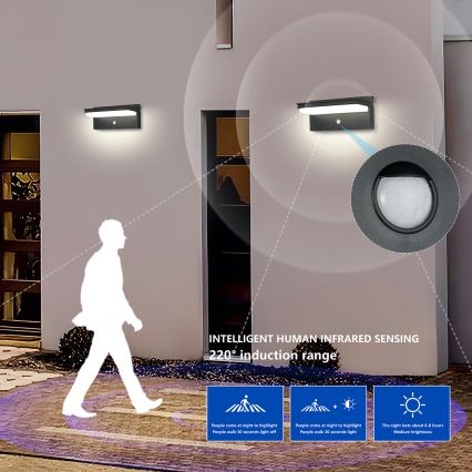Brilagi - LED-Solarwandleuchte mit Sensor SONNE SENSE LED/10W/3,7V 4000 mAh IP44