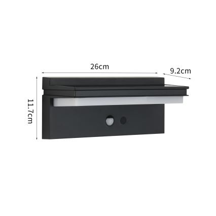 Brilagi - LED-Solarwandleuchte mit Sensor SONNE SENSE LED/10W/3,7V 4000 mAh IP44