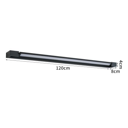 Brilagi - LED Badspiegelleuchte AQUA LINE LED/36W/230V 120 cm IP44 Schwarz CRI 90