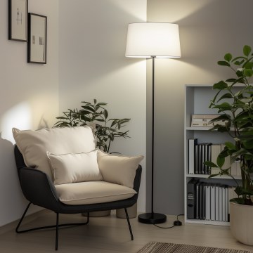 Brilagi - LED-Stehlampe CERIA 1xE27/40W/230V Ø 45 cm weiß/schwarz