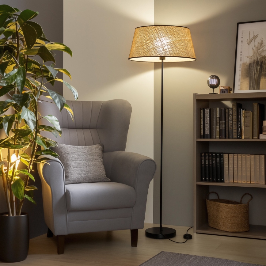 Brilagi - LED-Stehlampe CERIA 1xE27/40W/230V Ø 50 cm beige/schwarz