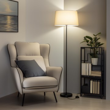 Brilagi - LED Stehleuchte CERIA 1xE27/40W/230V Ø 45 cm beige/schwarz