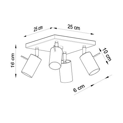 Brilagi -  LED-Strahler ASMUS 4xGU10/7W/230V schwarz