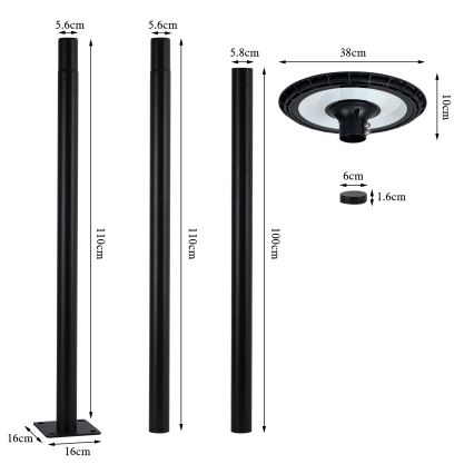 Brilagi - LED Straßenlampe URBANSPARK LED/120W/230V schwarz IP65