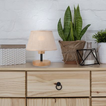 Brilagi - LED Tischleuchte ANTHONY 1xE27/60W/230V Eiche/beige