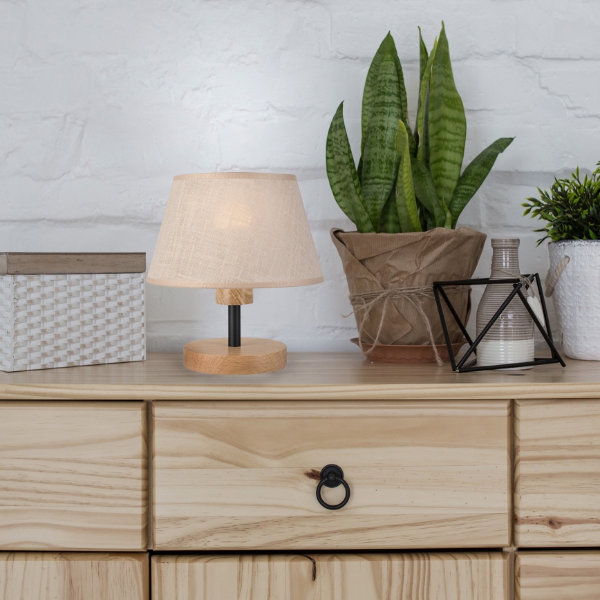 Brilagi - LED Tischleuchte ANTHONY 1xE27/60W/230V Eiche/beige