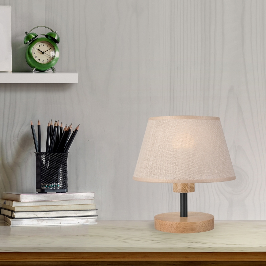 Brilagi - LED Tischleuchte ANTHONY 1xE27/60W/230V Eiche/beige