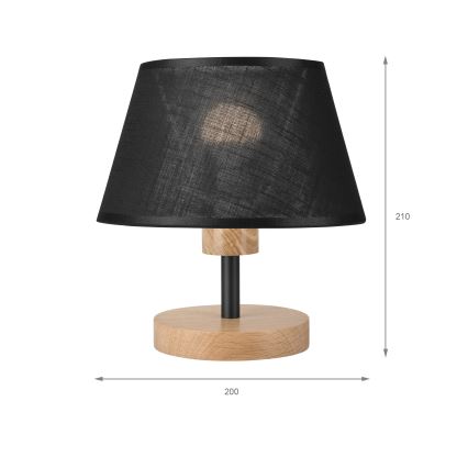 Brilagi - LED Tischleuchte ANTHONY 1xE27/60W/230V Eiche/schwarz