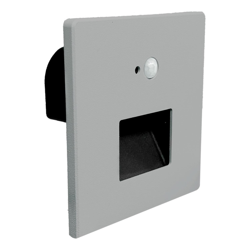 Brilagi - LED-Treppenleuchte mit Bewegungs- und Dämmerungssensor JACK LED/3W/230V 3000/4000/6500K IP65 grau