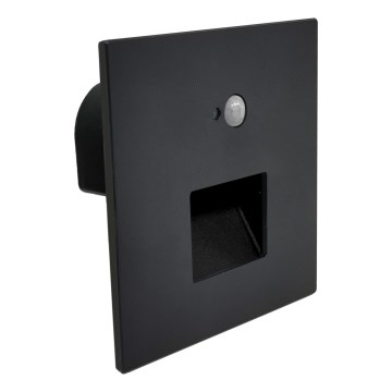 Brilagi - LED-Treppenleuchte mit Bewegungs- und Dämmerungssensor JACK, LED/3W/230V, 3000/4000/6500K, IP65, schwarz