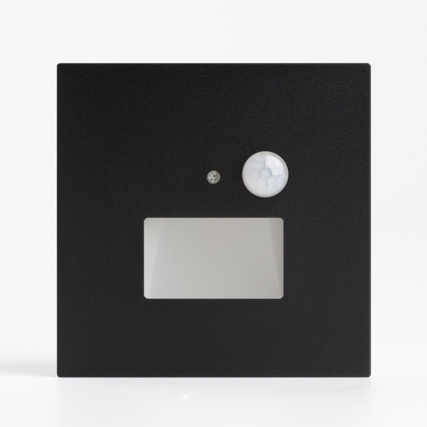 Brilagi - LED-Treppenleuchte mit Bewegungs- und Dämmerungssensor JACK LED/1,5W/230V 3000/4000/6500K schwarz