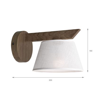 Brilagi - LED Wandleuchte ANTHONY 1xE14/40W/230V Eiche Nussbaum/Weiß