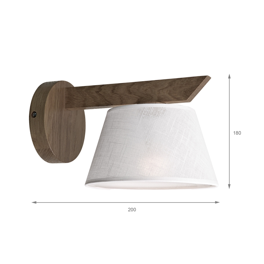 Brilagi - LED Wandleuchte ANTHONY 1xE14/40W/230V Eiche Nussbaum/Weiß