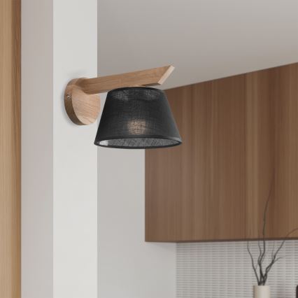 Brilagi - LED  Wandleuchte ANTHONY 1xE14/40W/230V Eiche/schwarz
