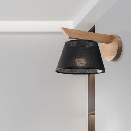 Brilagi - LED  Wandleuchte ANTHONY 1xE14/40W/230V Eiche/schwarz