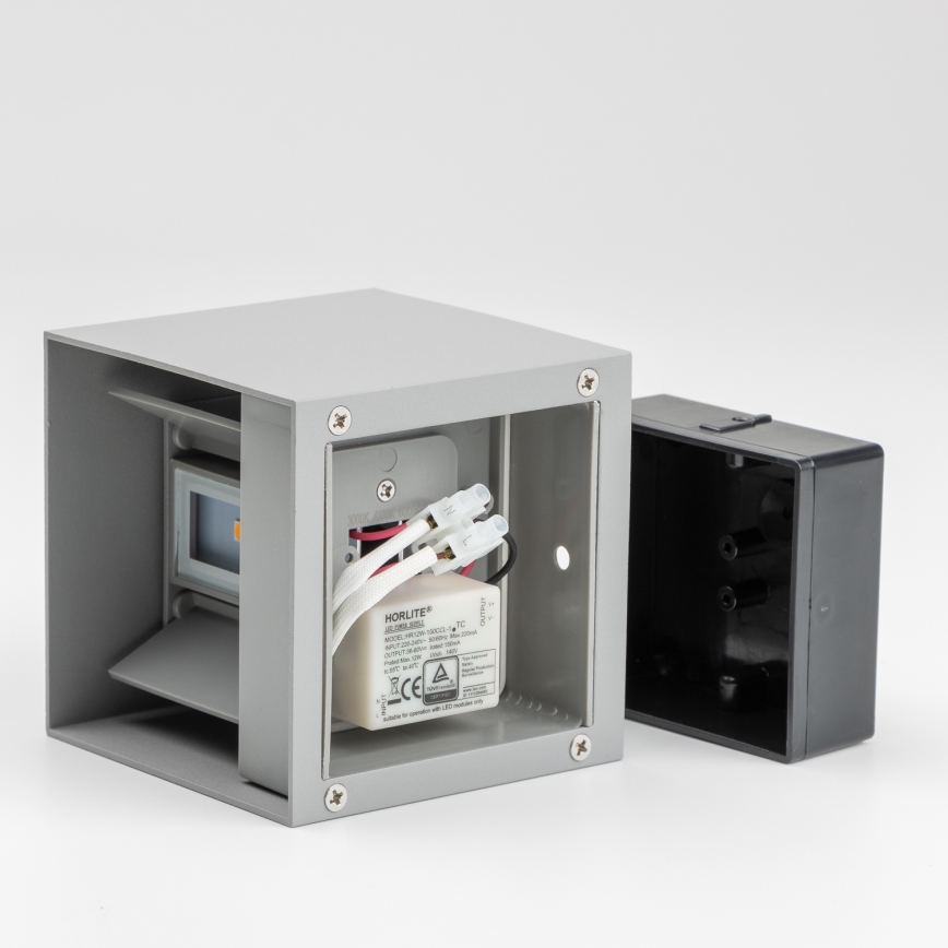 Brilagi - LED-Wandleuchte für den Außenbereich CUBE LED/6W/230V grau IP54