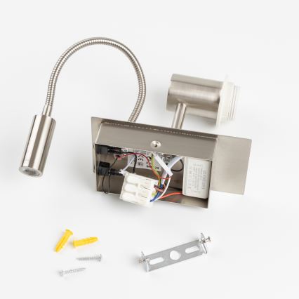 Brilagi - Flexible LED-Wandleuchte NUBILA 1xE27/25W/230V + LED/3W matt Chrom/violett