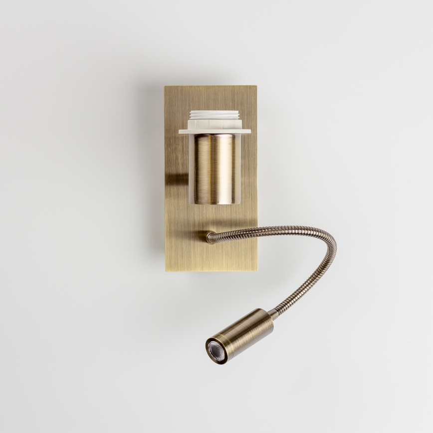 Brilagi - Flexible LED-Wandleuchte NUBILA 1xE27/25W/230V + LED/3W Messing/hellbraun