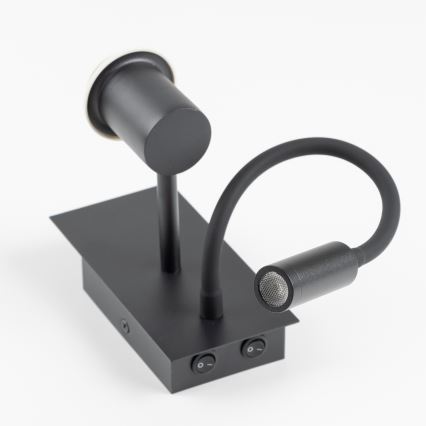 Brilagi - Flexible LED-Wandleuchte NUBILA 1xE27/25W/230V + LED/3W schwarz/hellbraun