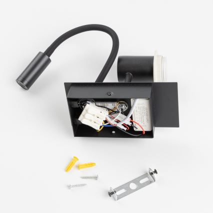 Brilagi - Flexible LED-Wandleuchte NUBILA 1xE27/25W/230V + LED/3W schwarz/hellbraun