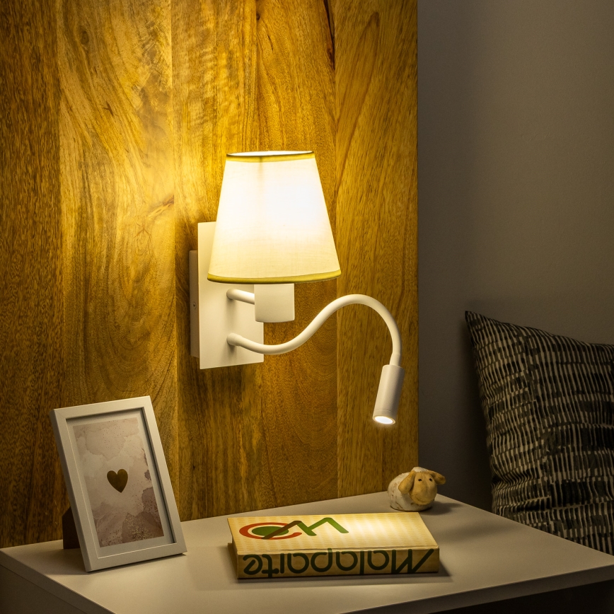 Brilagi - Flexible LED-Wandleuchte NUBILA 1xE27/25W/230V + LED/3W weiß/cremefarben