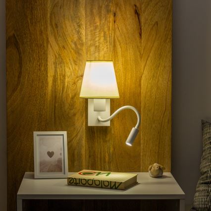 Brilagi - Flexible LED-Wandleuchte NUBILA 1xE27/25W/230V + LED/3W weiß/cremefarben