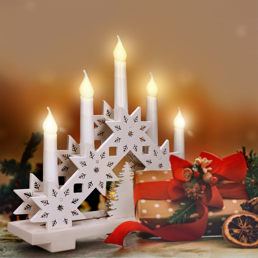 Brilagi - LED-Weihnachtskerzenhalter 5xLED/2xAA