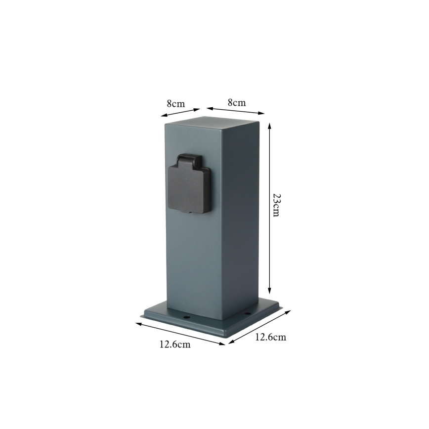 Brilagi - Outdoor-Steckdosensäule PILLAR 1Z SCHUKO 230V IP44 anthrazit
