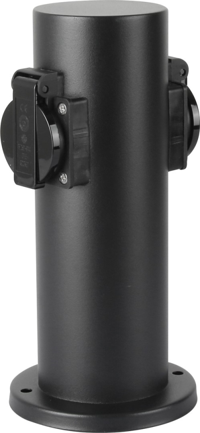Brilagi - Outdoor-Steckdosensäule PILLAR 2Z SCHUKO 230V IP44 schwarz