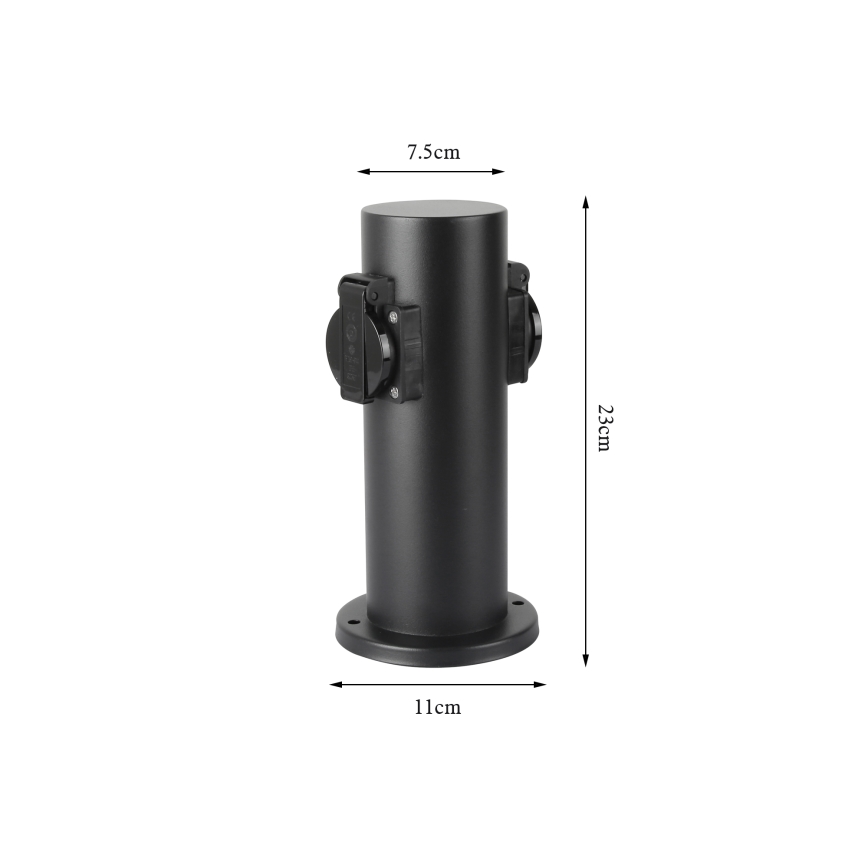 Brilagi - Outdoor-Steckdosensäule PILLAR 2Z SCHUKO 230V IP44 schwarz