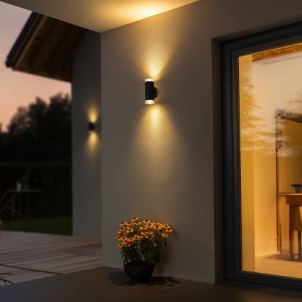 Brilagi - Outdoor-Wandleuchte MATERA 2xGU10/30W/230V anthrazit IP54