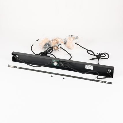 Brilagi - Pendelleuchte an Kabel BASKLITE 3xE27/15W/230V Gummibaumholz/schwarz