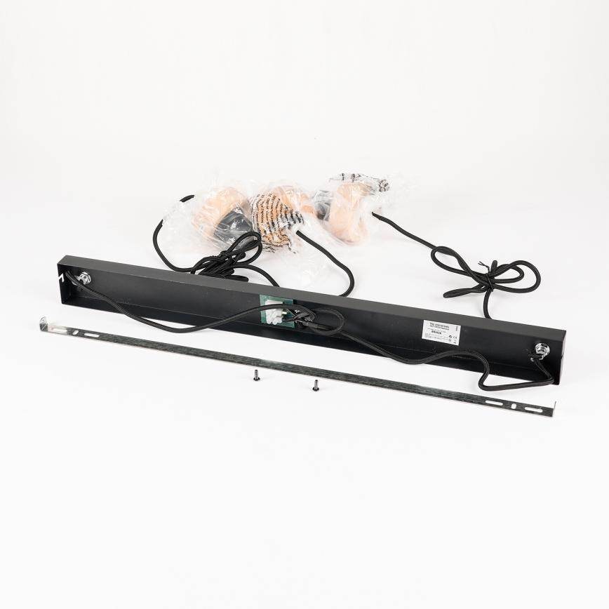 Brilagi - Pendelleuchte an Kabel BASKLITE 3xE27/15W/230V Gummibaumholz/schwarz