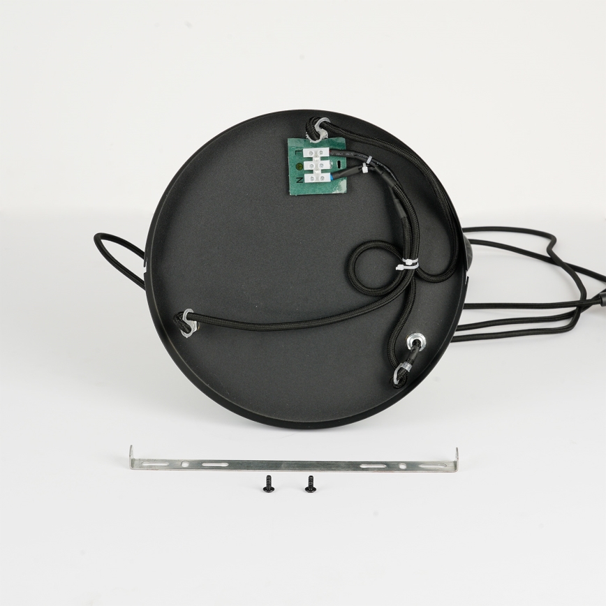 Brilagi - Pendelleuchte an Stahlseil BASKLITE 3xE27/15W/230V Gummibaumholz/schwarz
