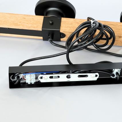 Brilagi - Pendelleuchte VISTA mit Kabel 4xE27/60W/230V Eiche