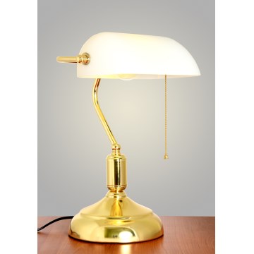 Brilagi - Schreibtischlampe BANK OFFICE 1xE27/60W/230V gold/weiß