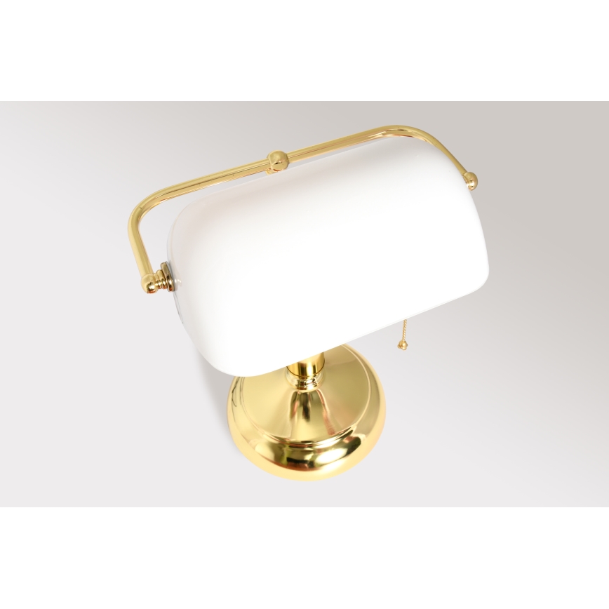 Brilagi - Schreibtischlampe BANK OFFICE 1xE27/60W/230V gold/weiß