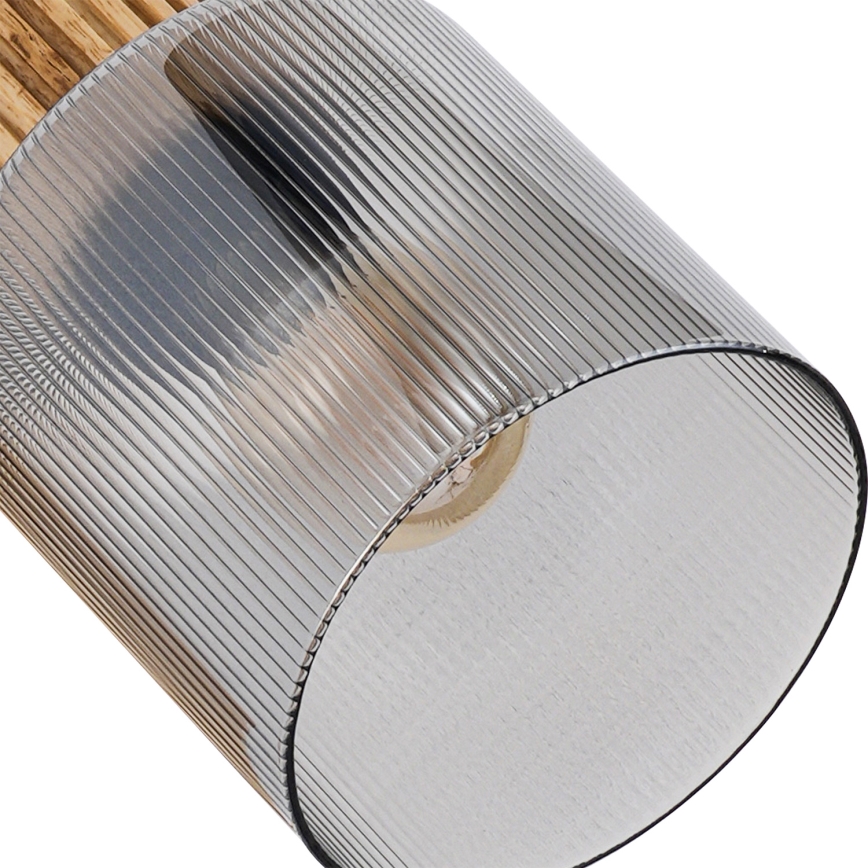 Brilagi - Spotleuchte HYGGE 2xE14/15W/230V Gummibaumholz/Rauchglas