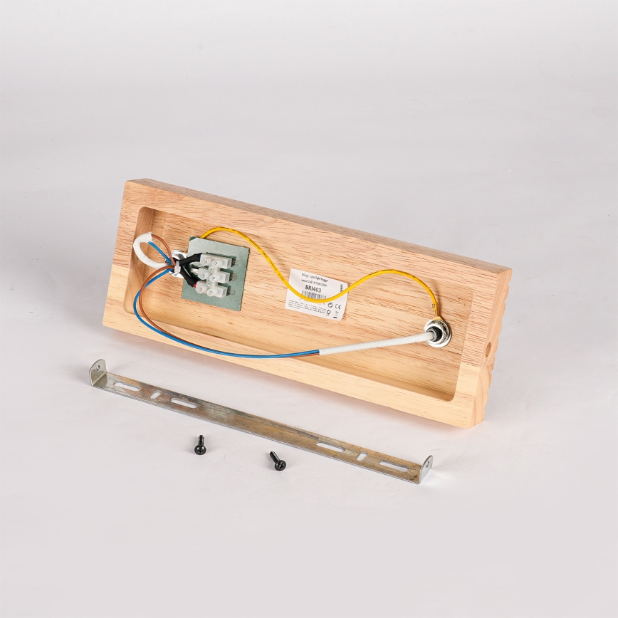 Brilagi - Spotleuchte HYGGE 2xE14/15W/230V Gummibaumholz/Rauchglas