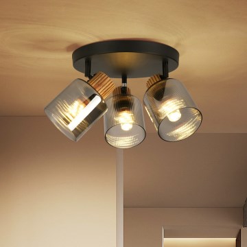 Brilagi - Spotleuchte HYGGE 3xE14/15W/230V schwarz/rauchfarben