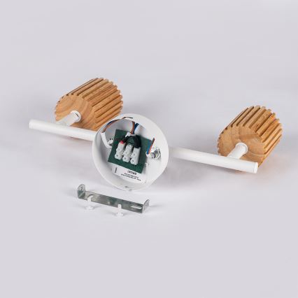Brilagi - Spotleuchte MODERN WOOD 2xGU10/8W/230V Gummibaum/weiß