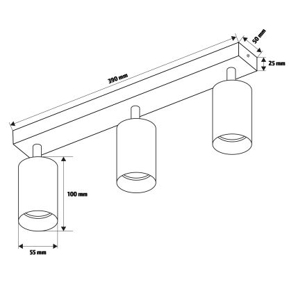 Brilagi - Spotleuchte SELE DIAMANT 3xGU10/30W/230V weiß