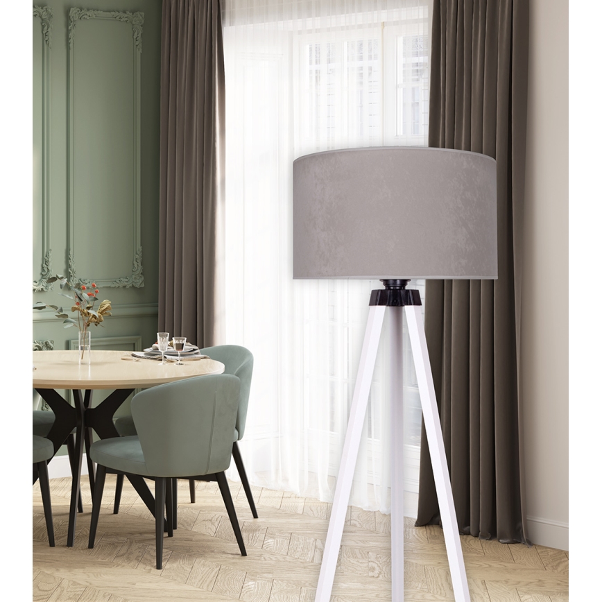 Brilagi - Stehlampe VELVET 1xE27/60W/230V weiß/grau