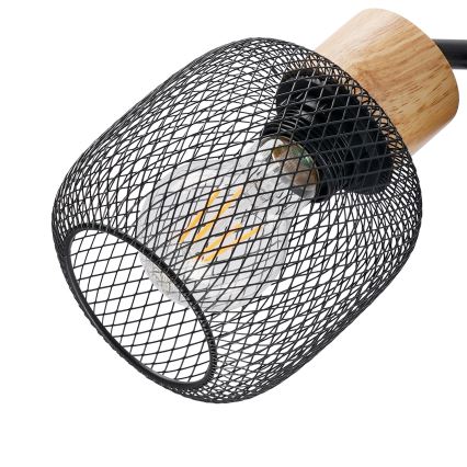 Brilagi - Stehleuchte BASKLITE 3xE27/15W/230V Kautschukholz/Schwarz